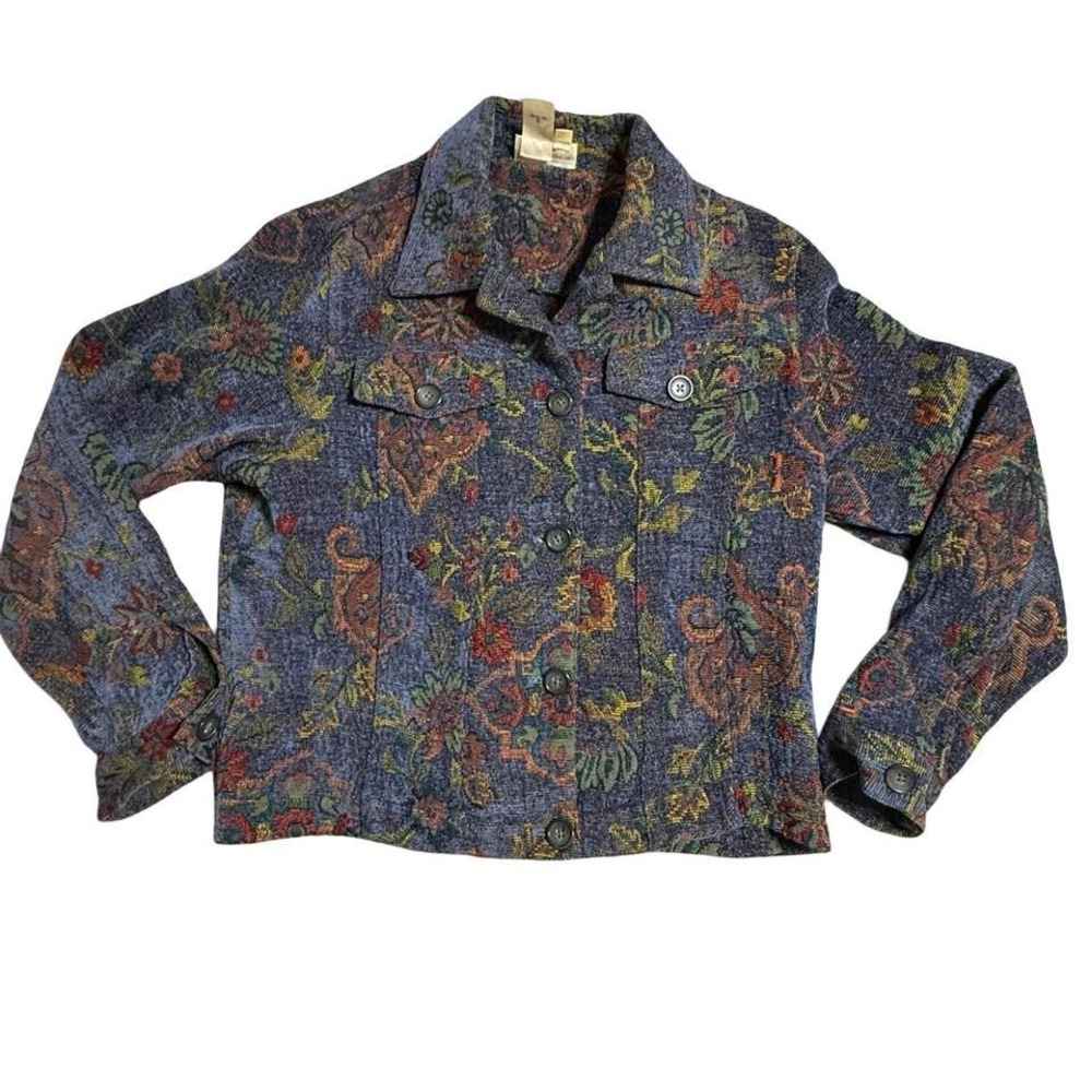 Vintage‎ Cottagecore 90s floral tapestry spring jacket